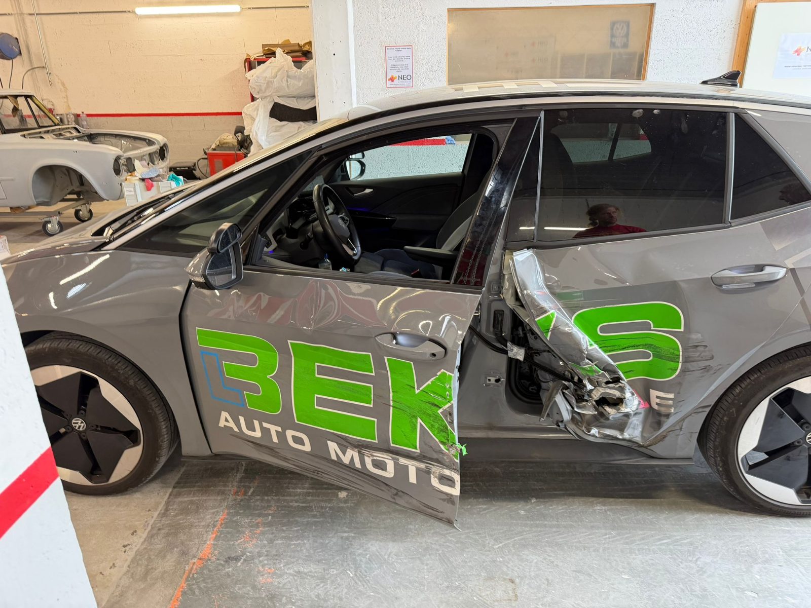 VW ID.3 accidentée avant réparation